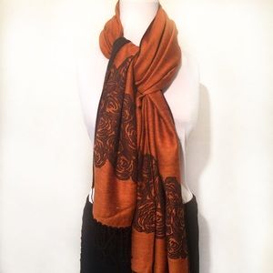 Pashmina Wmn’s 2 Tone Scarf Rust Orange & Brown
